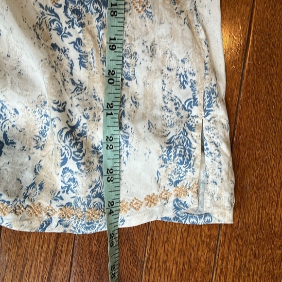 Savanna Jane | Floral Embroidered Boho Paisley Print Split Neck Blouse Small - Picture 11 of 11